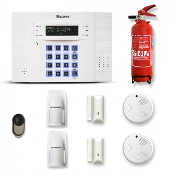 Alarme maison sans fil DNB 1 à 2 pièces mouvement + intrusion + détecteur de fumée + extincteur Alarme maison sans fil DNB 1 à 2 pièces mouvement + intrusion + détecteur de fumée + extincteur