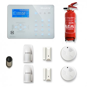Alarme maison sans fil ICE-B 1 à 2 pièces mouvement + intrusion + détecteur de fumée + extincteur Alarme maison sans fil ICE-B 1 à 2 pièces mouvement + intrusion + détecteur de fumée + extincteur