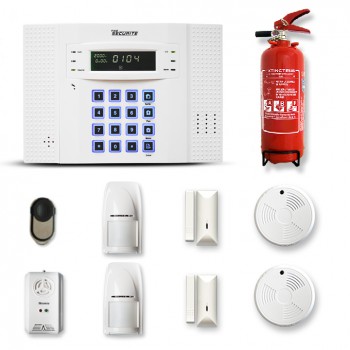 Alarme maison sans fil DNB 1 à 2 pièces mouvement + intrusion + détecteur de fumée + gaz + extincteur Alarme maison sans fil DNB 1 à 2 pièces mouvement + intrusion + détecteur de fumée + gaz + extincteur