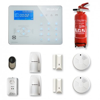 Alarme maison sans fil ICE-B 1 à 2 pièces mouvement + intrusion + détecteur de fumée + gaz + extincteur Alarme maison sans fil ICE-B 1 à 2 pièces mouvement + intrusion + détecteur de fumée + gaz + extincteur