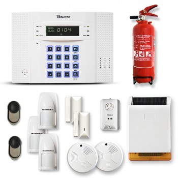 Alarme maison sans fil DNB 2 à 3 pièces mouvement+intrusion+détecteur de fumée+gaz+sirène extérieure solaire+extincteur Alarme maison sans fil DNB 2 à 3 pièces mouvement+intrusion+détecteur de fumée+gaz+sirène extérieure solaire+extincteur