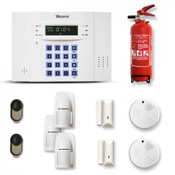 Alarme maison sans fil DNB 2 à 3 pièces mouvement + intrusion + détecteur de fumée + extincteur Alarme maison sans fil DNB 2 à 3 pièces mouvement + intrusion + détecteur de fumée + extincteur