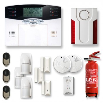 Alarme maison sans fil 3 à 4 pièces MN mouvement + intrusion + détecteur de fumée + gaz + sirène extérieure + extincteur Alarme maison sans fil 3 à 4 pièces MN mouvement + intrusion + détecteur de fumée + gaz + sirène extérieure + extincteur