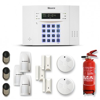 Alarme maison sans fil DNB 3 à 4 pièces mouvement + intrusion + détecteur de fumée + extincteur Alarme maison sans fil DNB 3 à 4 pièces mouvement + intrusion + détecteur de fumée + extincteur