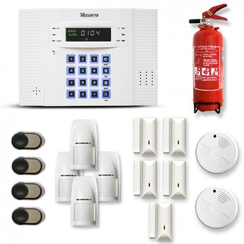 Alarme maison sans fil DNB 4 à 5 pièces mouvement + intrusion + détecteur de fumée + extincteur Alarme maison sans fil DNB 4 à 5 pièces mouvement + intrusion + détecteur de fumée + extincteur
