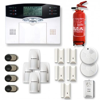 Alarme maison sans fil 4 à 5 pièces MN mouvement + intrusion + détecteur de fumée + gaz + extincteur Alarme maison sans fil 4 à 5 pièces MN mouvement + intrusion + détecteur de fumée + gaz + extincteur