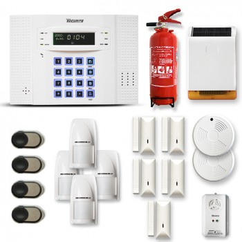 Alarme maison sans fil DNB 4 à 5 pièces mouvement+intrusion+détecteur de fumée+sirène extérieure+extincteur Alarme maison sans fil DNB 4 à 5 pièces mouvement+intrusion+détecteur de fumée+sirène extérieure+extincteur