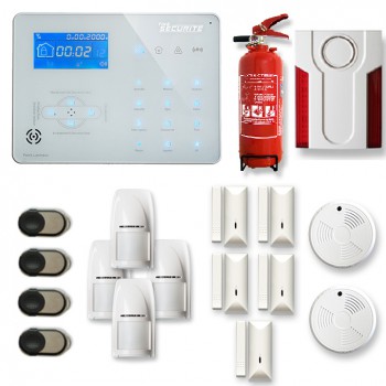 Alarme maison sans fil ICE-B 4 à 5 pièces mouvement + intrusion + détecteur de fumée + sirène extérieure + extincteur Alarme maison sans fil ICE-B 4 à 5 pièces mouvement + intrusion + détecteur de fumée + sirène extérieure + extincteur