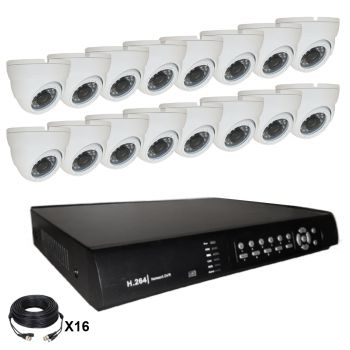 Système vidéosurveillance 16 canaux + 16 dômes + câbles Système vidéosurveillance 16 canaux + 16 dômes + câbles