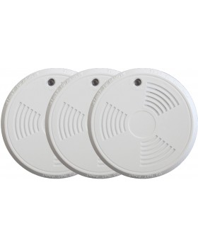 Lot de 3 détecteurs de fumée photoelectrique sans fil EN14604 Lot de 3 détecteurs de fumée photoelectrique sans fil EN14604