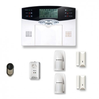 Alarme maison sans fil 1 à 2 pièces MN mouvement + intrusion + détecteur gaz