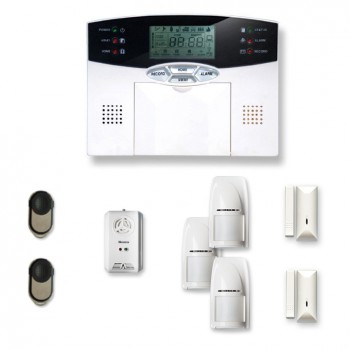 Alarme maison sans fil 2 à 3 pièces MN mouvement + intrusion + détecteur gaz Alarme maison sans fil 2 à 3 pièces MN mouvement + intrusion + détecteur gaz