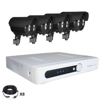 Système vidéosurveillance 4 canaux + 4 caméras + Câbles Système vidéosurveillance 4 canaux + 4 caméras + Câbles