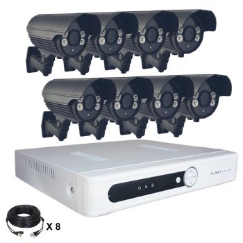 Système vidéosurveillance 8 canaux + 8 caméras + câbles Système vidéosurveillance 8 canaux + 8 caméras + câbles