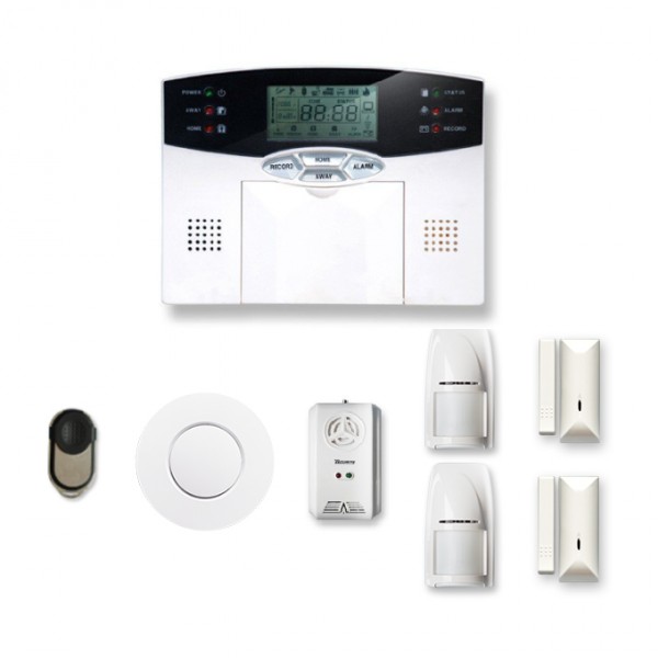 Alarme maison sans fil 1 à 2 pièces MN mouvement + intrusion + détecteur de  fumée