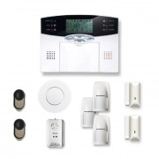 Alarme maison sans fil 2 à 3 pièces MN mouvement + intrusion + détecteur de fumée + gaz