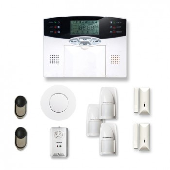 Alarme maison sans fil 2 à 3 pièces MN mouvement + intrusion + détecteur de fumée + gaz Alarme maison sans fil 2 à 3 pièces MN mouvement + intrusion + détecteur de fumée + gaz