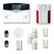 Alarme maison sans fil 2 à 3 pièces MN mouvement + intrusion + détecteur de fumée + gaz + Sirène extérieure