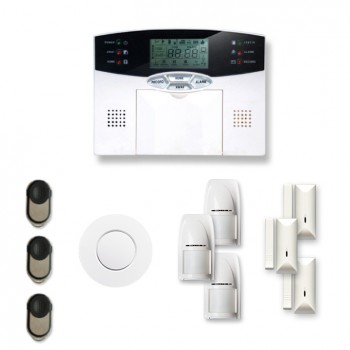 Alarme maison sans fil 3 à 4 pièces MN mouvement + intrusion + détecteur de fumée