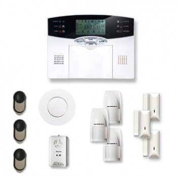 Alarme maison sans fil 3 à 4 pièces MN mouvement + intrusion + détecteur de fumée + gaz Alarme maison sans fil 3 à 4 pièces MN mouvement + intrusion + détecteur de fumée + gaz