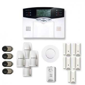 Alarme maison sans fil 4 à 5 pièces MN mouvement + intrusion + détecteur de fumée + gaz