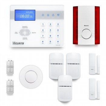 Alarme maison sans fil ICE-Bi 2 à 3 pièces mouvement + intrusion + détecteur de fumée + sirène extérieure