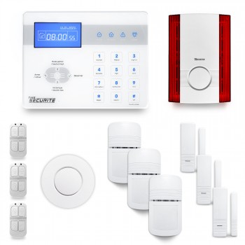 Alarme maison sans fil ICE-Bi 3 à 4 pièces mouvement + intrusion + détecteur de fumée + sirène extérieure