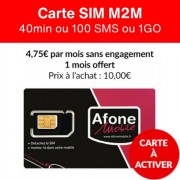 Carte SIM M2M 40min ou 100 SMS ou 1Go