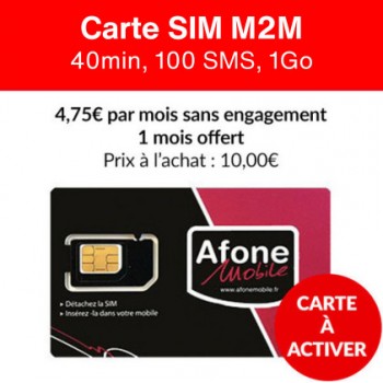 Carte SIM M2M 40min ou 100 SMS ou 1Go