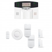 Alarme maison sans fil 1 &agrave; 2 pi&egrave;ces MN mouvement + intrusion + d&eacute;tecteur de fum&eacute;e