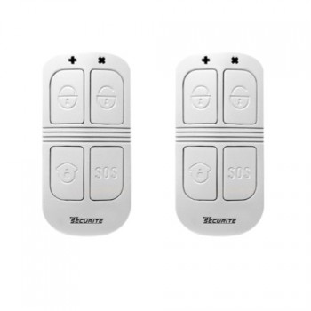 Lot de 2 T&eacute;l&eacute;commande design 4 fonctions Noire pour Alarme DNBi / ICE-Bi / SHBi